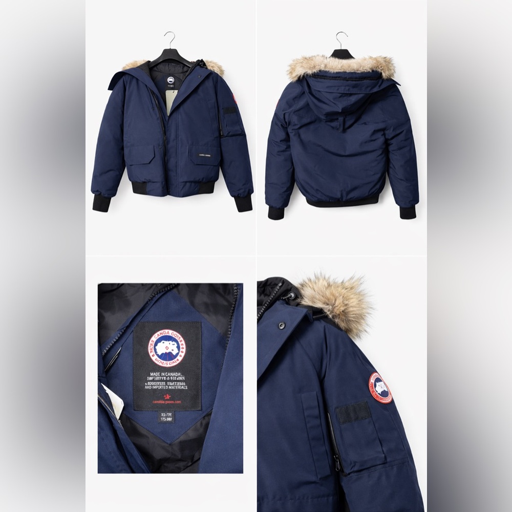 Canada Goose Chilliwack Bomber Jacket with Fur Atlantic Navy XS NWT